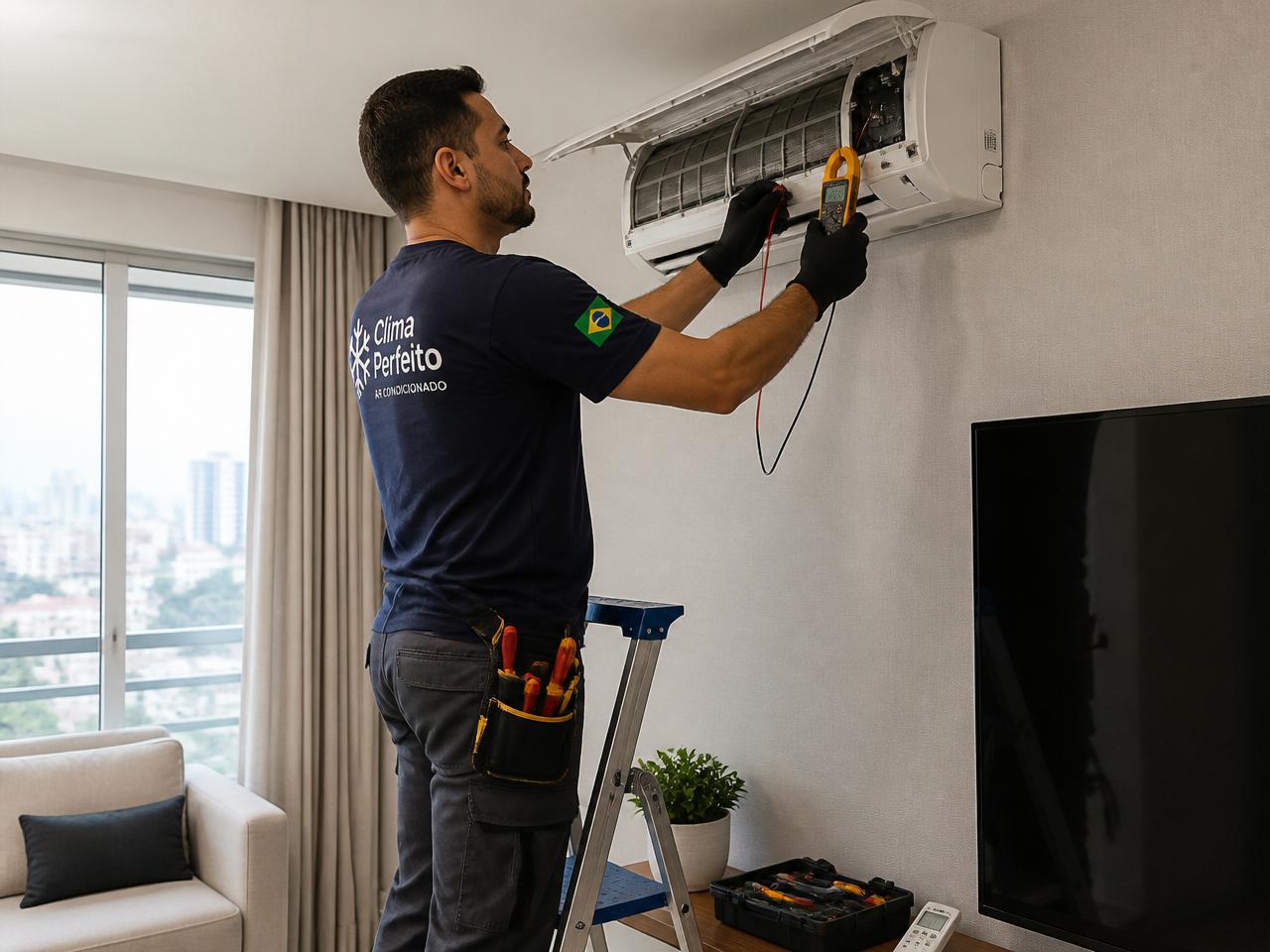 Profissional Zolux atendendo cliente em casa